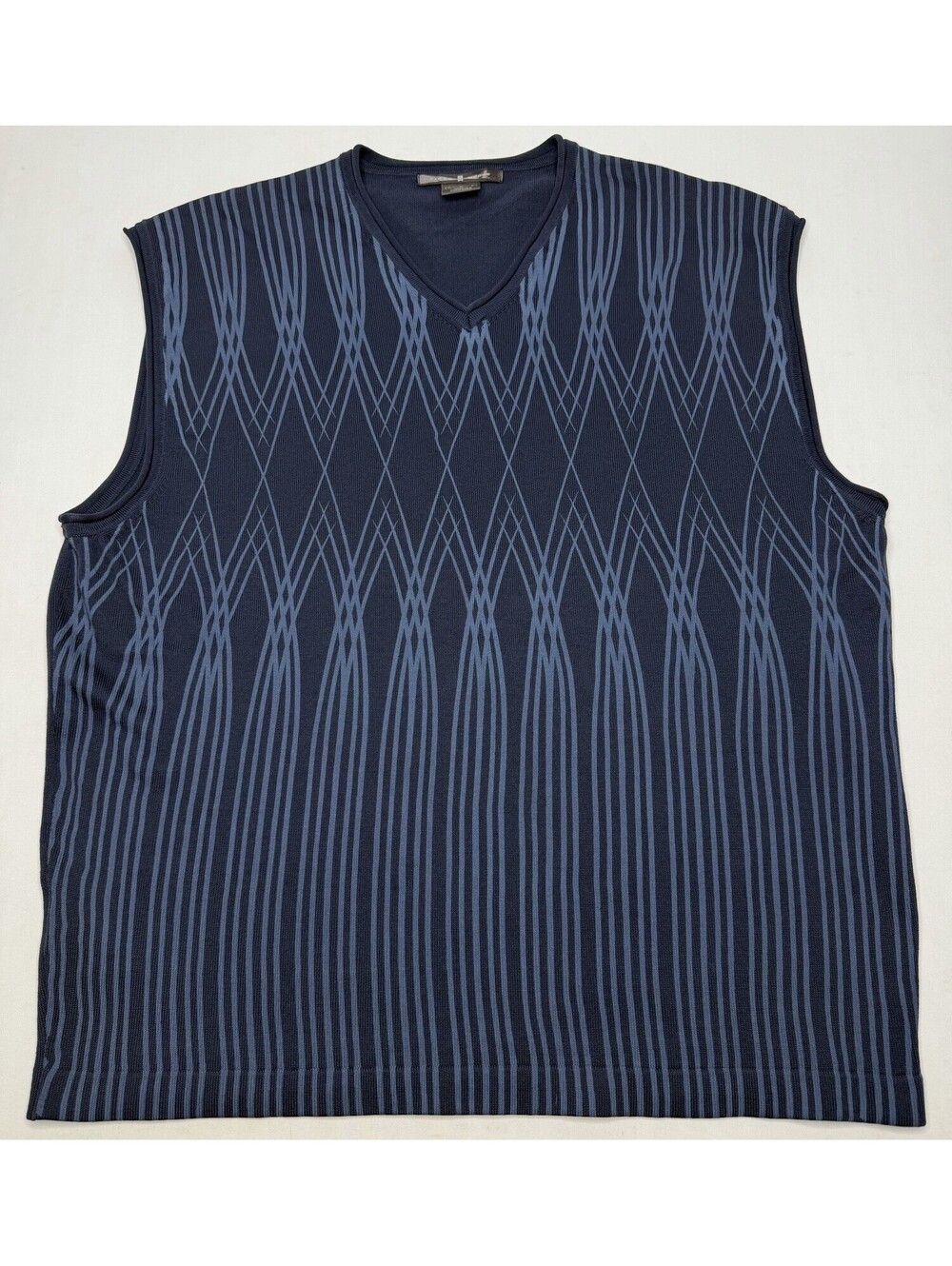 Vintage Nike Tiger Woods Golf Large Blue Ribbed Vest P27